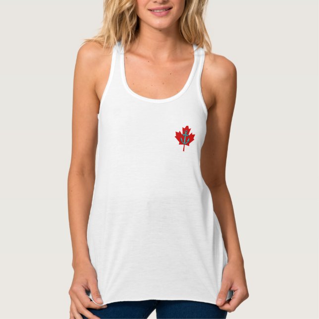 Aqua Anchor Canada Shirt Lighthouse Route Linne Med Racerback (Framsida)