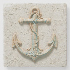 Aqua Anchor Coastal Artwork Stenunderlägg