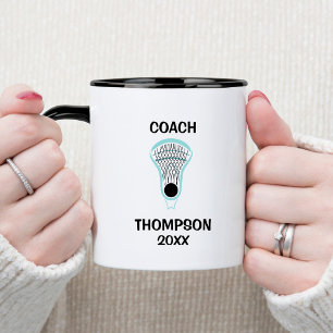 Aqua and Black Lacrosse Coach Mugg