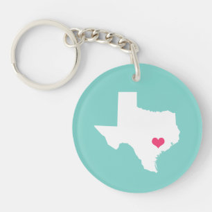 Aqua and Rosa Heart Texas Home State