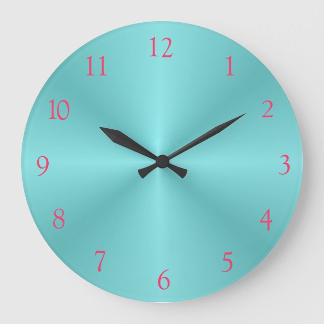 Aqua and Rosa> Plain Wall Clock Stor Klocka (Framsida)