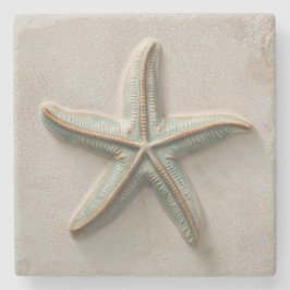 Aqua and Sand Starfish Coastal Stenunderlägg