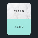 Aqua and White Marble Modern Typography Dishwasher Magnet<br><div class="desc">Modern och snyggt diskmaskinsmagnet med modern typografi med akvblått och faux vit marmorbakgrund. Det här blir en perfekt som en gåva från studenten eller bröllop. Andra färg finns tillgängliga.</div>