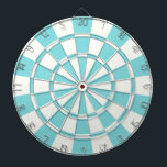 Aqua and White Piltavla<br><div class="desc">Aqua and White Dart Board</div>