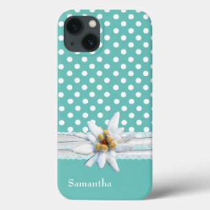 Aqua and White Polka dots och Edelweiss