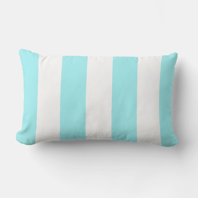 Aqua and White Rand Lumbar Pillow Lumbarkudde (Framsida)