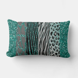 Aqua Animal Print Dekorativ kudde