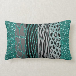 Aqua Animal Print Dekorativ kudde