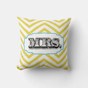 Aqua & any Färg Bride Zig Zag Mönster Pillow Kudde