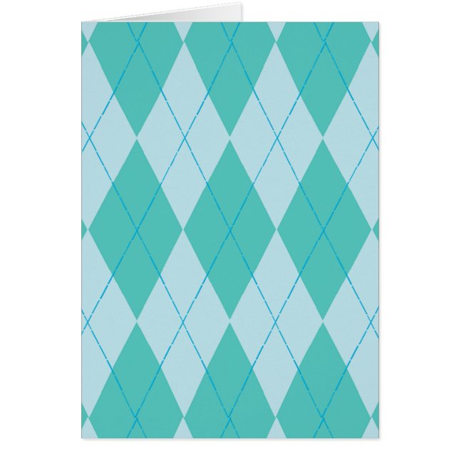 Aqua Argyle Hälsningskort (Framsidan)