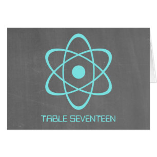 Aqua Atomic Chalkboard-Bordsnummer Card Hälsningskort