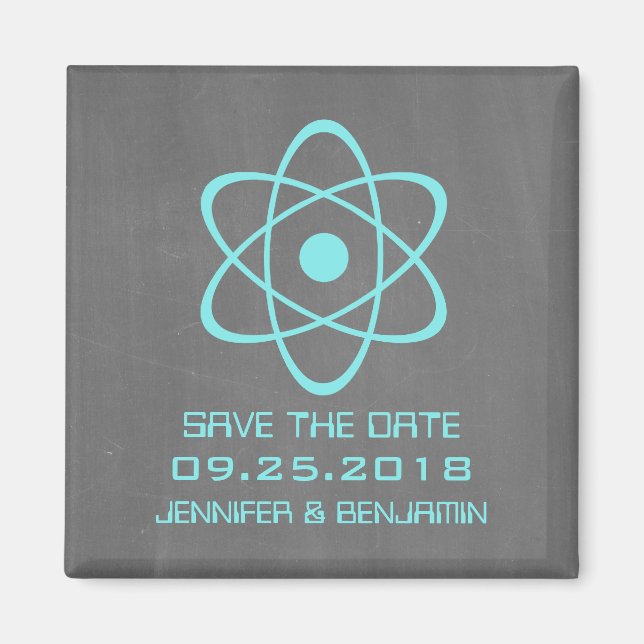 Aqua Atomic Chalkboard Spara datum magneter (Framsidan)