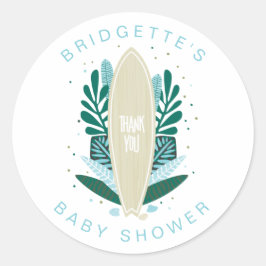 Aqua Baby ombord på Tack Classic Round Sticker Runt Klistermärke