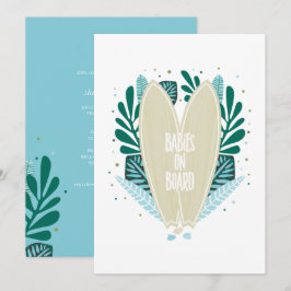 Aqua Baby ombord på Twillingar för babyskor Inbjudningar