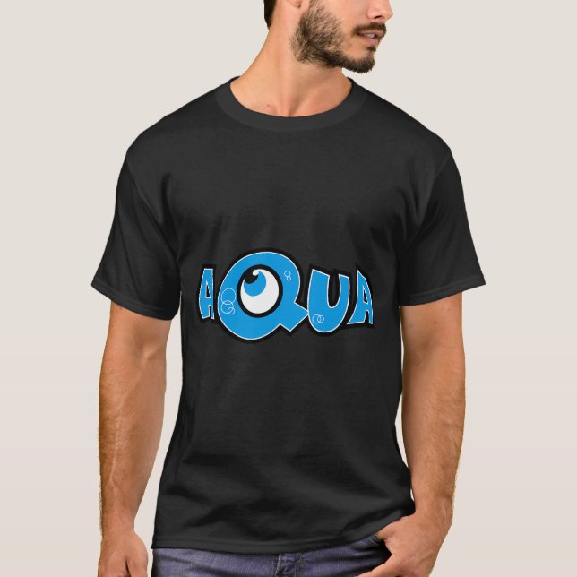 Aqua Band-Logotyp T Shirt (Framsida)