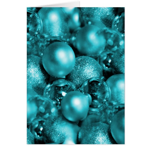 Aqua Baubles-jul Hälsningskort (Framsidan)
