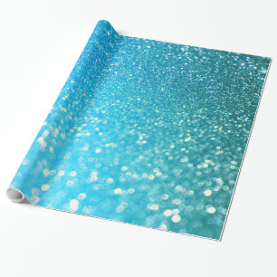 Aqua Beach Blue sommar Glitter Presentpapper