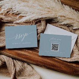 Aqua Beach Coordinate Bröllop QR Code OSA kort