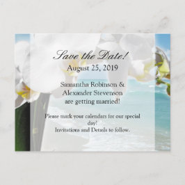Aqua Beach Orchid Rädda datum Postkort Meddelande Vykort