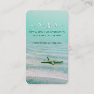 Aqua Beach Travel Blogg Starfish Coastal Template Visitkort
