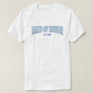 Aqua + Beige randig Navy BRÖLLOPSGÄSTINNA T Shirt