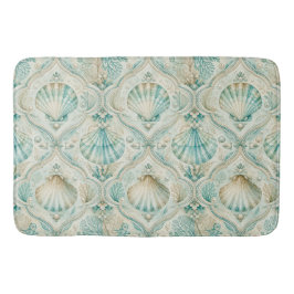AQUA & BEIGE SOMMAR SNAECKOR & VÄXTER BADRUMSMATTA