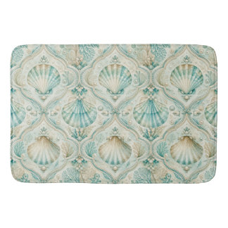AQUA & BEIGE SOMMAR SNAECKOR & VÄXTER BADRUMSMATTA