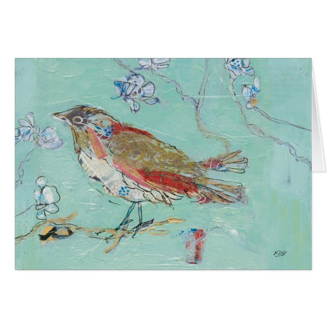 Aqua Bird Hälsningskort (Framsidan Horizontal)