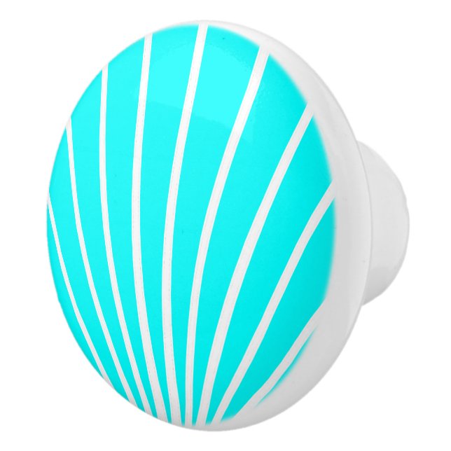 Aqua Blå Art Deco Design Knopp (Höger)