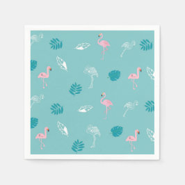 Aqua Blå Flamingo Pappersservetter