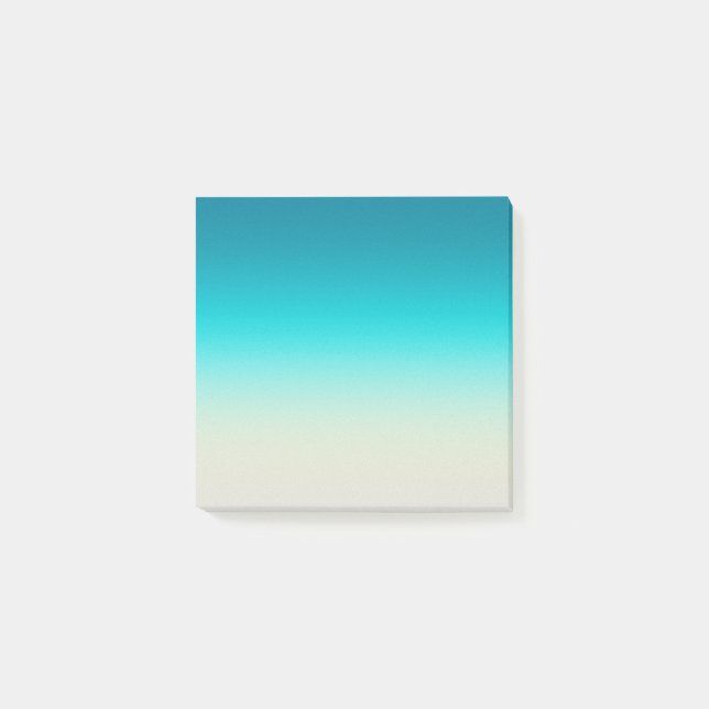 Aqua Blå Gradient Abstrakt Bakgrund Mjuk Ombre  Post-it Block (Framsida)
