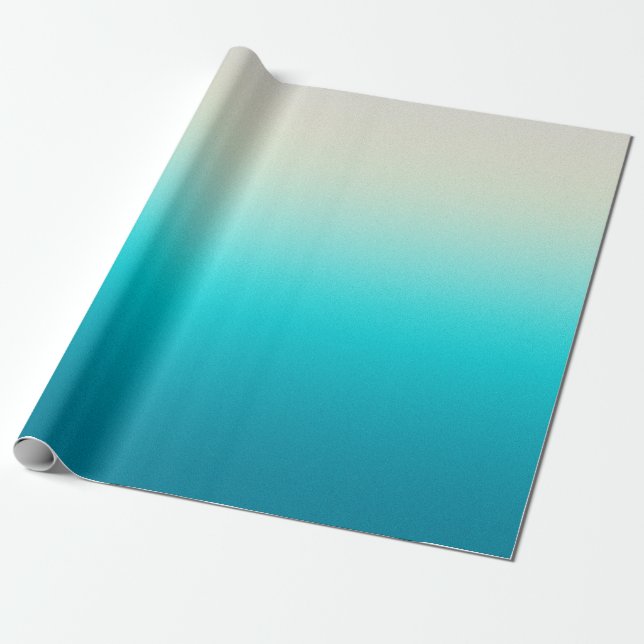 Aqua Blå Gradient Abstrakt Bakgrund Mjuk Ombre  Presentpapper (Utrullad)