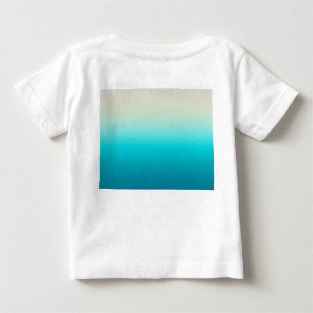 Aqua Blå Gradient Abstrakt Bakgrund Mjuk Ombre  T Shirt (Baksida)