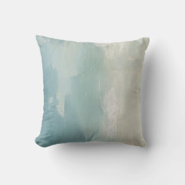 Aqua Blå Hav Grön Teal Beige Akvarell 40cm Kudde