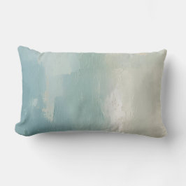 Aqua Blå Hav Grön Teal Beige Akvarell 40cm Lumbarkudde