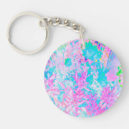Aqua Blå och het rosa hortensia landskap