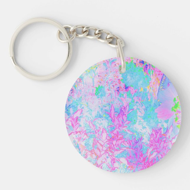 Aqua Blå och het rosa hortensia landskap (Framsidan)