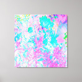 Aqua Blå och het rosa hortensia landskap Canvastryck