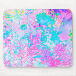 Aqua Blå och Het Rosa Hydrangea Landskap Musmatta