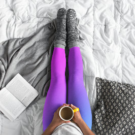 Aqua Blå och Hot Pink Miami Ombre Leggings
