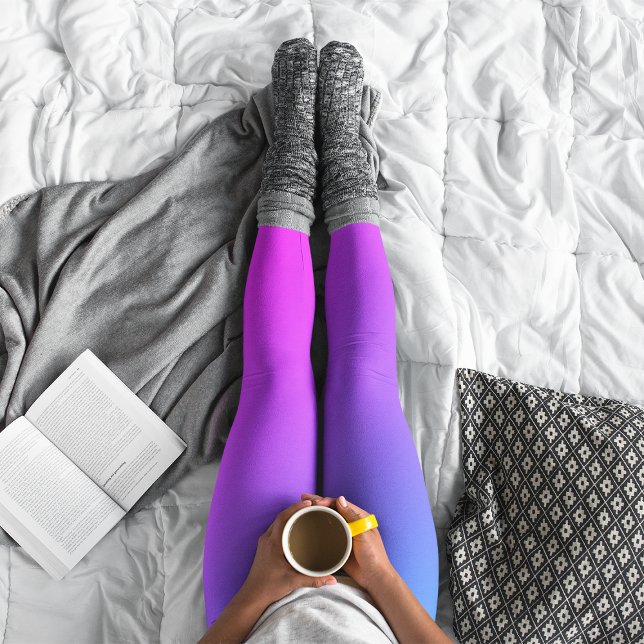 Aqua Blå och Hot Pink Miami Ombre Leggings (Skapare uppladdad)