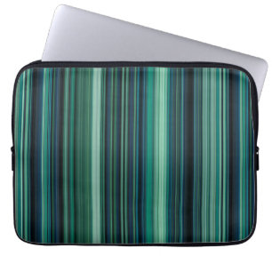 Aqua Blå och Teal Ränder Laptop Fodral
