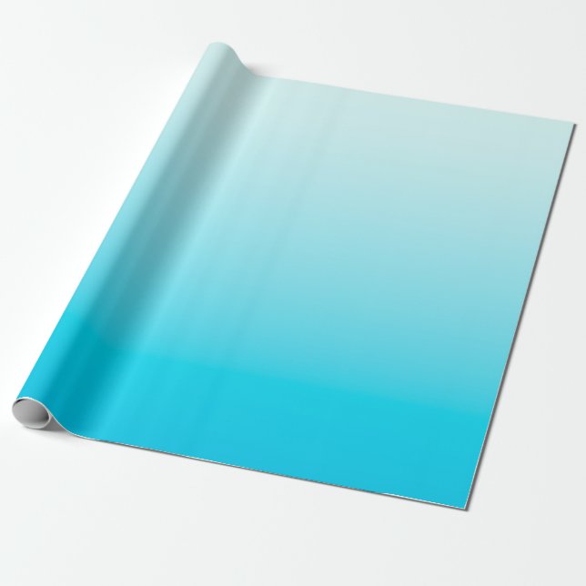 Aqua blå ombre bakgrund presentpapper (Utrullad)