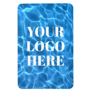 Aqua Blå Simbassäng Vertikal Foto Din Logotyp Magnet