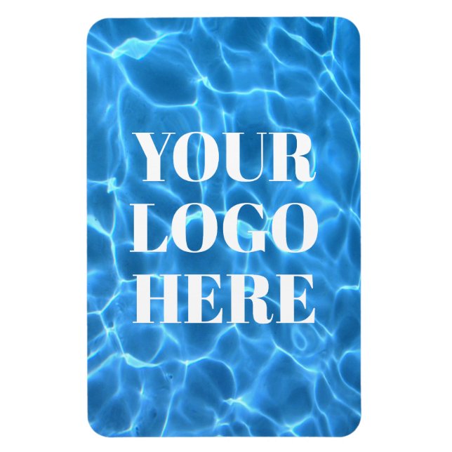 Aqua Blå Simbassäng Vertikal Foto Din Logotyp Magnet (Vertikal)