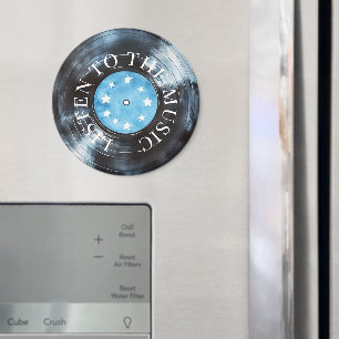 Aqua Blå Svart Skiva Musik Magnet