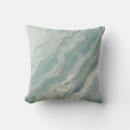 Aqua Blå Teal Salvia Grön Abstrakt Tryck 40cm Kudde