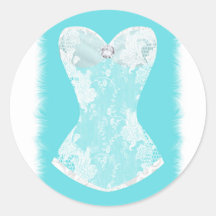 Aqua Blå & Vit Glam Lingerie Duschfestpresent