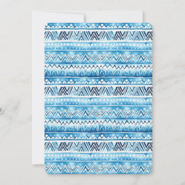 Aqua Blå Vita Tribal Ränder 16-årsdag Inbjudningar