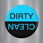 Aqua Black Dirty Clean Magnet<br><div class="desc">En halv svart och hälften färg av ditt designval. Byt färg till att skapa din egen "smutsiga" design för disktvättmaskinen.</div>